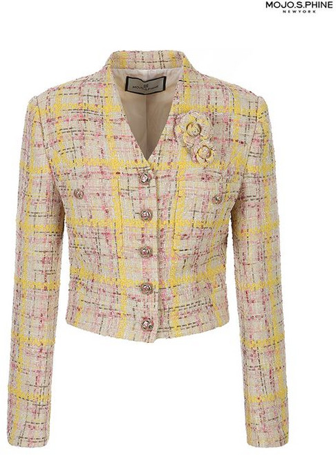 (모조에스핀) 꽃브로치 트위드 자켓 (S251MSF105_YE1) 2985083