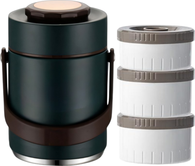 코코리브 롱타임 보온도시락, 1개, 그린