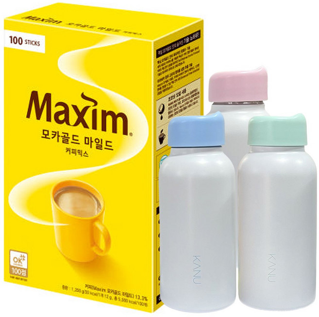 맥심모카골드 커피믹스 100T + 크림텀블러, 100개입, 12g