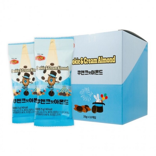 머거본 쿠앤크맛 아몬드, 1박스, 25g