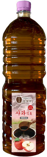 초사랑 사과초모식초 1800ml 대용량 사과식초 초모식초 천연발효식초 천연식초 과일식초 생산자직접판매, 2개, 1.8L