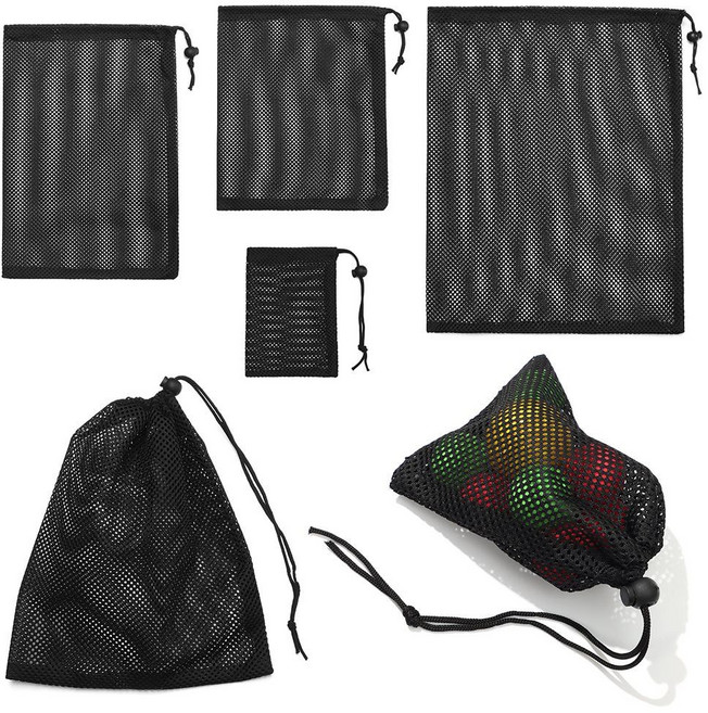 튼튼한 공기 통기성 나일론 메쉬 드로 스트링 보관 파우치 백 다목적 가정 여행 야외 활동 세탁 가방