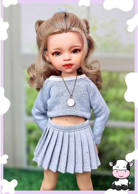 #파올라레이나 32cm 옷( 스카이 크롭티셔츠 )[마구샵]#구체관절인형#bjd#인형옷#다락아이#관절바디#완제품, 1개