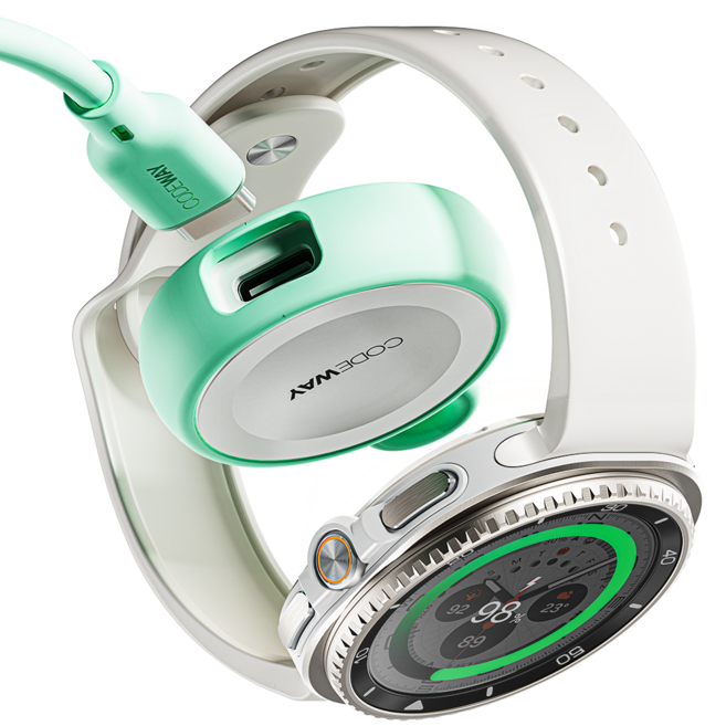 코드웨이 c타입 삼성 갤럭시워치 무선충전기 케이블 1.2m, 민트, 1개