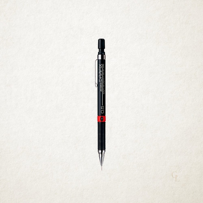 제브라 드라픽스 제도용 샤프 0.5mm DM5-300 흑색바디 10개입