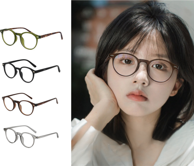 고화질 독서용 블루라이트차단 초경량 뿔테 안경테