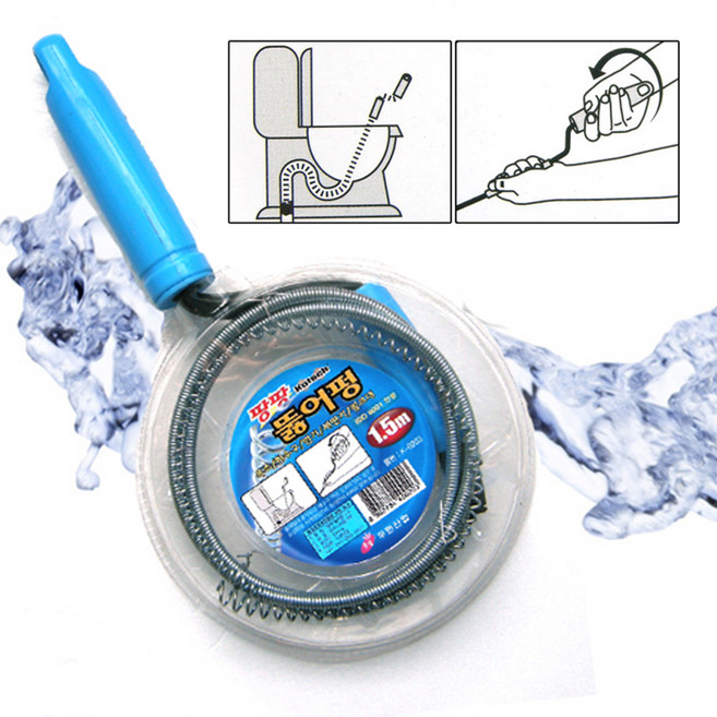 팡팡뚫어펑 2.5m 뚜러뽕 매직스네이크 하수구막힘 변기막힘 뚤어펑 배수구막힘 하수도뚫어 플렉시스네이크 머리카락제거기, 1개