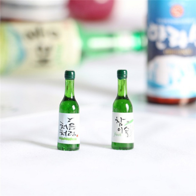 참이슬 처음처럼 소주 병 소주잔 미니어처