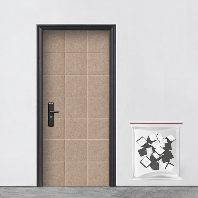 베라스코 자석형 현관문 방음재 방음판 2in1 접착식 30 x 30cm, 다크베이지, 24개