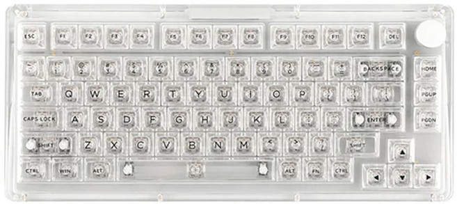 키붐 KiiBOOM Phantom 81 V2 V3 기계식 키보드 크리스탈 아크릴 투명 키보드 유무선 블루투스, 클리어V3, Kiiboom Crystal Switch, 제조사축