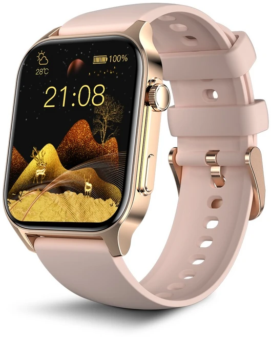 와피크 통화가능 블루투스 스마트워치 X5S 1.91인치 대화면 한글판, 골드, 4.8cm, GPS + 블루투스 - 쿠팡