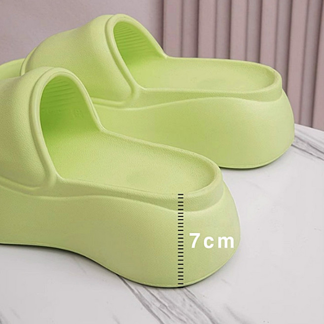 7cm 키높이 여름 슬리퍼 6칼라 여성 가벼운 실내화 발편한 커플 학교 학생 캠핑