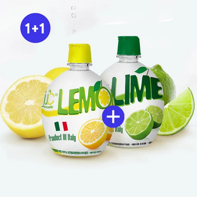 이탈리아 레몬즙 + 라임즙 세트 하이볼용 원액, 2개, 200ml - 쿠팡