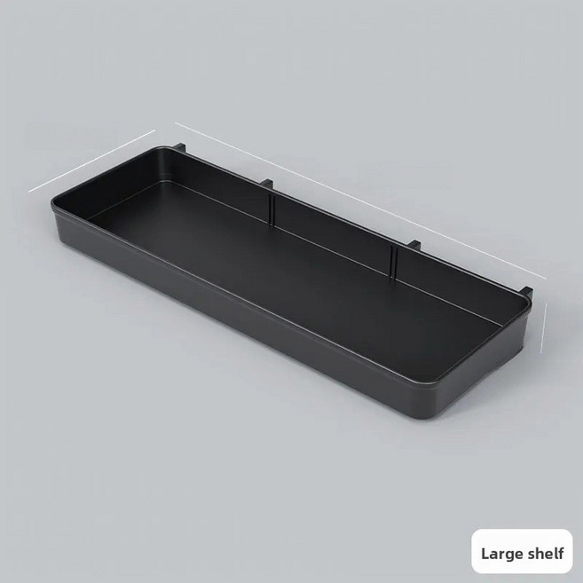 벽걸이선반 컴퓨터 책상 벽 장식 디스플레이 랙 액세서리 후크 캐디 홀 보드 모양 스토리지 주최자 드릴링 필요 없음, [85] 대형 배수 선반 [블랙]], 1개