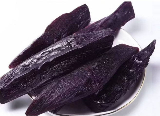 加太食品 蒸地瓜乾 紫心地瓜，獨立包裝，天然健康零食，口感Q彈，膳食纖維豐富，無添加人工色素及防腐劑, 500g, 1個