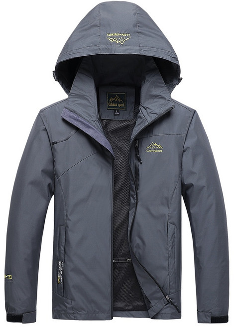 防風防水衝鋒連帽外套 情侶款 可拆卸帽子 登山夾克 男女款