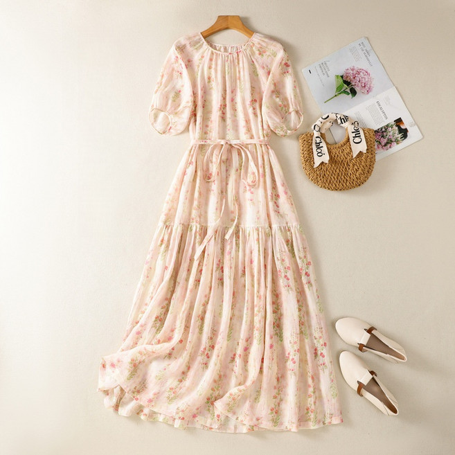 ZAJA 여성 여름 반팔 원피스 빅사이즈 A라인 데이트룩 바캉스원피스