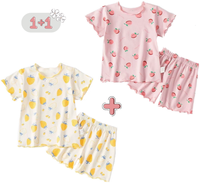 1+1 여아 냉감 상하복 잠옷 파자마 실내복 홈웨어