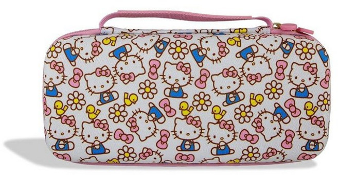 Sonix 닌텐도 스위치 2 1 라이트 OLED용 휴대용 케이스 게임 카트리지 보관 보호 여행 케이스 | Care Bears Let's Play, 헬로 키티 핑크 리본