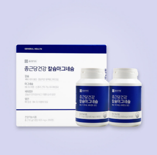 [종근당건강] 칼슘마그네슘 (600mg x 180정 x 2개입), 1개, 360정
