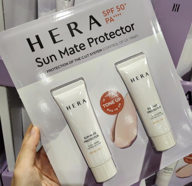 헤라 선 메이트 프로텍터 선크림 (톤업 선크림 베이스겸용 선케어 선크림), 2개, 50ml
