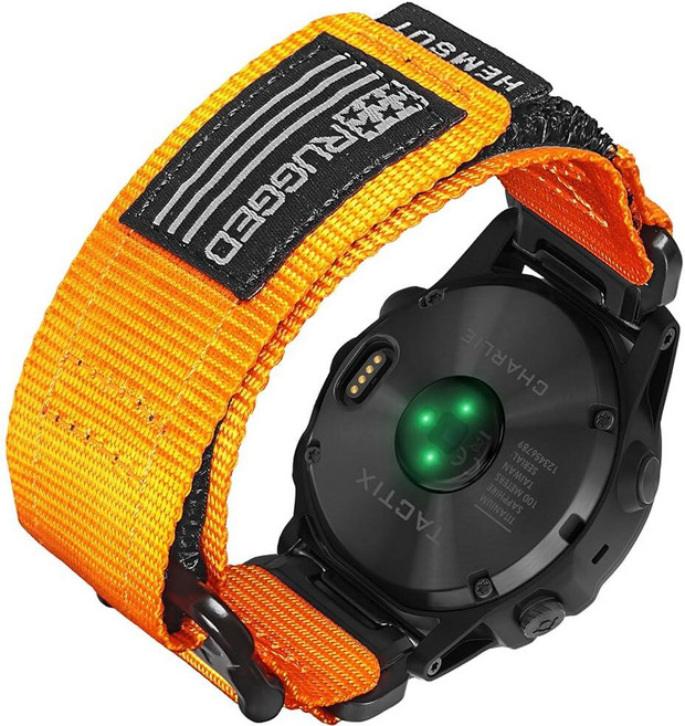 HEMSUT 나일론 스포츠 시계 밴드 22mm 군용 스트랩 Garmin Fenix 8 47mm /7/7 Pro /6/6 Pro /5/5 Plus /E 47mm MARQ 선수/, Orange, Small Wrist (6.4'' to 7.4'')