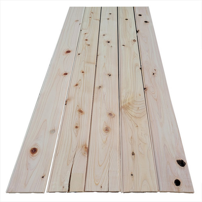 C급 편백루바 히노끼나무 국내제재 벽체 인테리어목재 원목 (1세트_5장), 1세트
