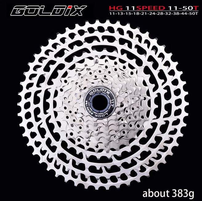 GOLDIX 초경량 MTB 46 DEO 속도 12 SLX HG 11 CNC 카세트 XT 52T 프리휠 10 변속기용, 11S 11 50T Silver, 1개