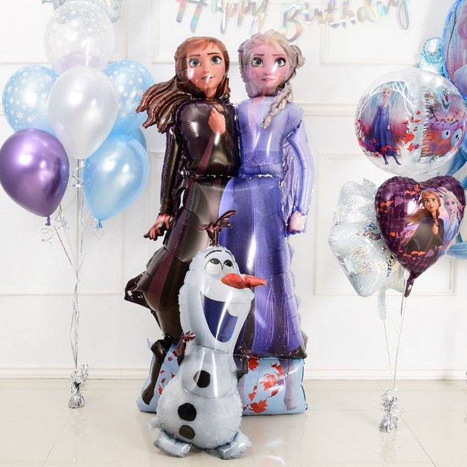 제이벌룬 크리스마스 은박풍선 2023, 은박 에어워커 프로즌2 안나와 엘사 위드 울라프, 1개