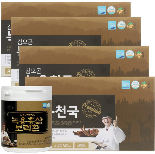 주원생활건강 김오곤 녹용천국 + 김오곤 보력환 침향환 1개월분, 120개, 70ml