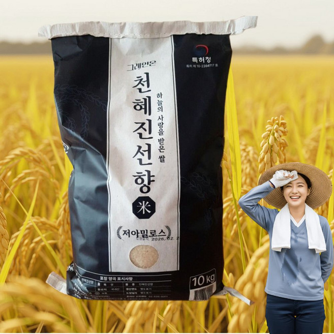 수리메가 그레인온 저아밀로스 천혜진선향쌀10kg 향미쌀, 상등급, 1개, 10kg