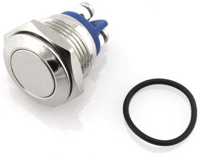 원형 16mm 방수 누름 푸쉬 버튼 스위치 12V, 1개