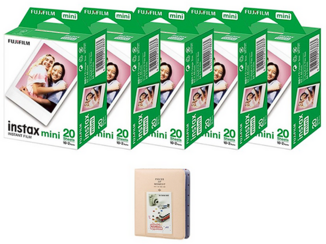 후지필름 인스탁스 미니필름 10팩(100장)+전용 2단앨범, 1세트
