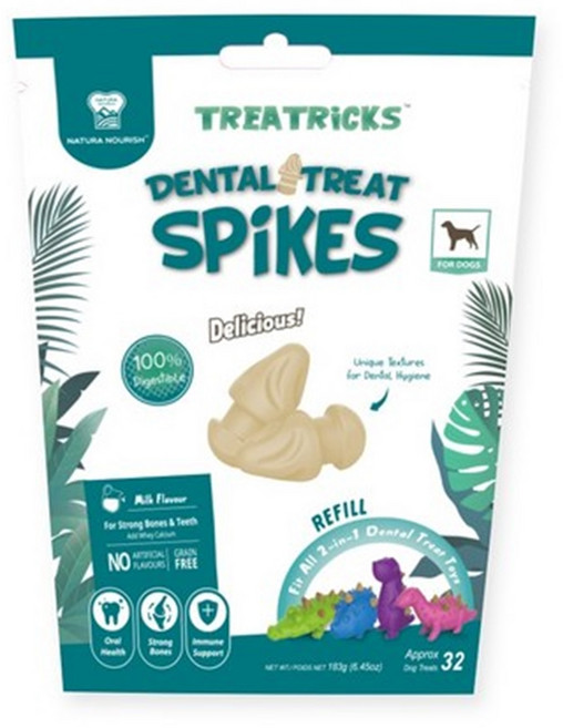 네추라너리쉬 강아지 트릿트릭 덴탈 트릿 리필, 우유맛, 183g, 3개