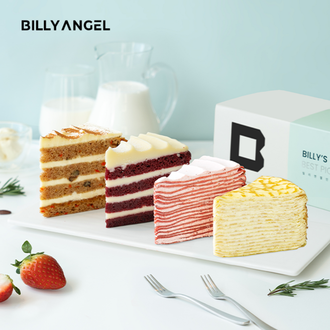 빌리엔젤 조각 케이크 4종 인기세트, 610g, 1세트