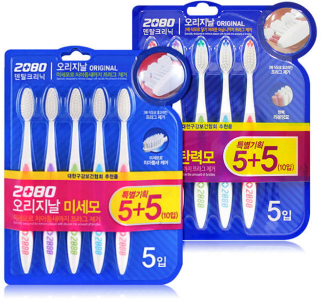2080 오리지날 미세모 칫솔, 10개입, 4개