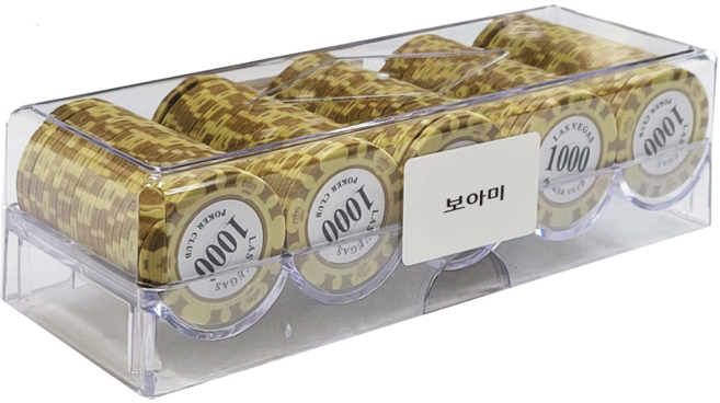보아미 국제규격 데칼클레이 포커칩 100p 아크릴세트, 1000숫자칩세트, 1개