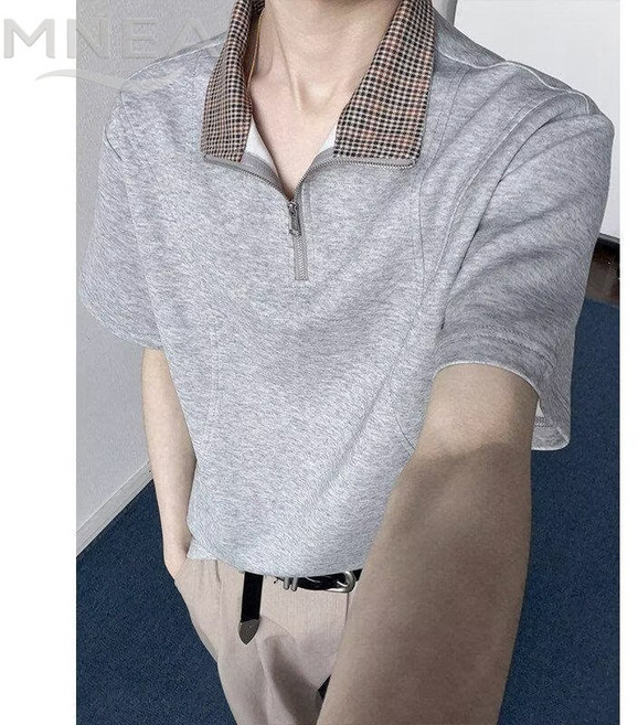 카라 반팔 티셔츠 스탠다드 핏 남성 여름 기본티