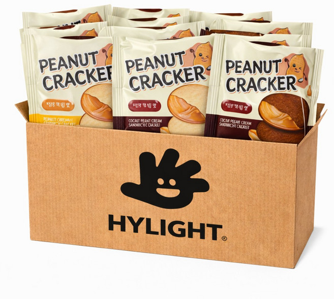 하이라이트 피넛 크래커 땅콩 스낵 과자선물, 1세트, 땅콩 크림 24개+코코아 땅콩크림24개