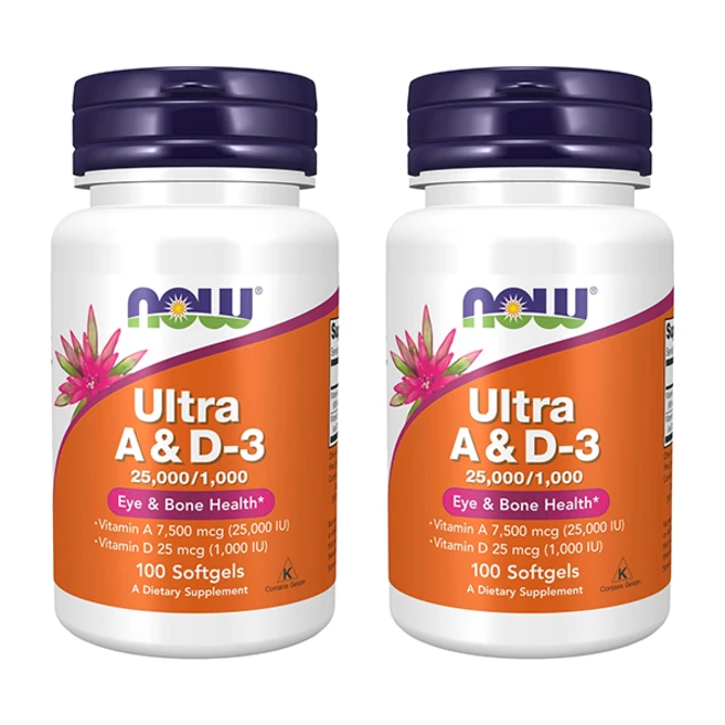 나우푸드 울트라 A & D-3 25000/1000 IU 소프트젤, 2개, 100정 - 쿠팡