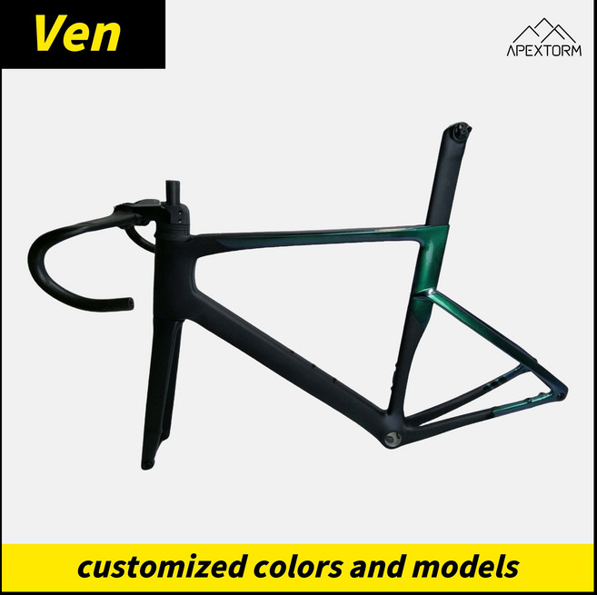 2024 전체 탄소 도로 자전거 프레임 BB30 Di2/기계 호환 내부 라우팅 디스크 브레이크 맞춤형 페인트 DPD, 05 56cm, 02 color13