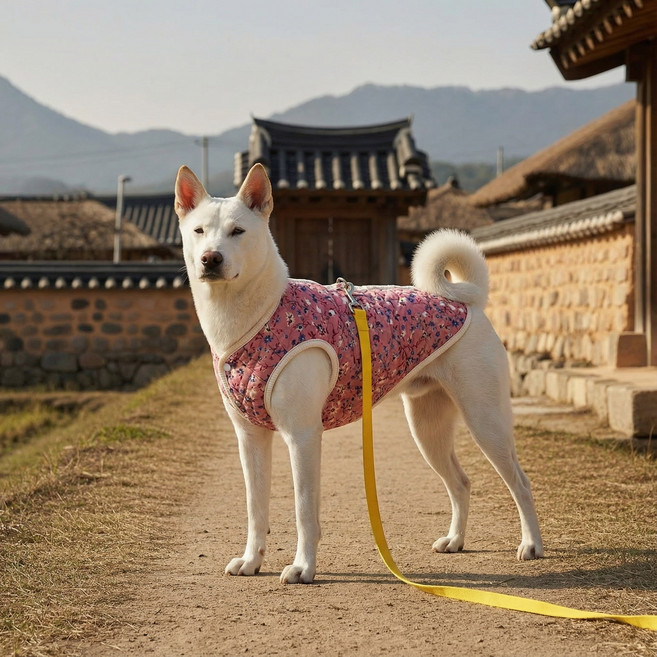 마루멍 겨울 강아지 고양이 김장조끼 할머니조끼, 핑크, 1개