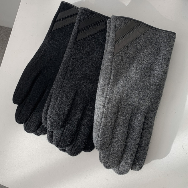 따뜻한 기모 안감 남성 모직 겨울장갑