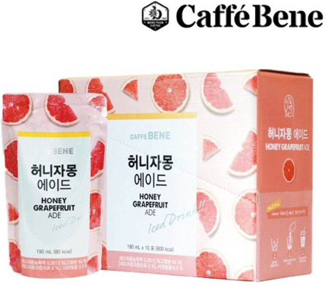 카페베네 허니자몽 에이드, 190ml, 30개