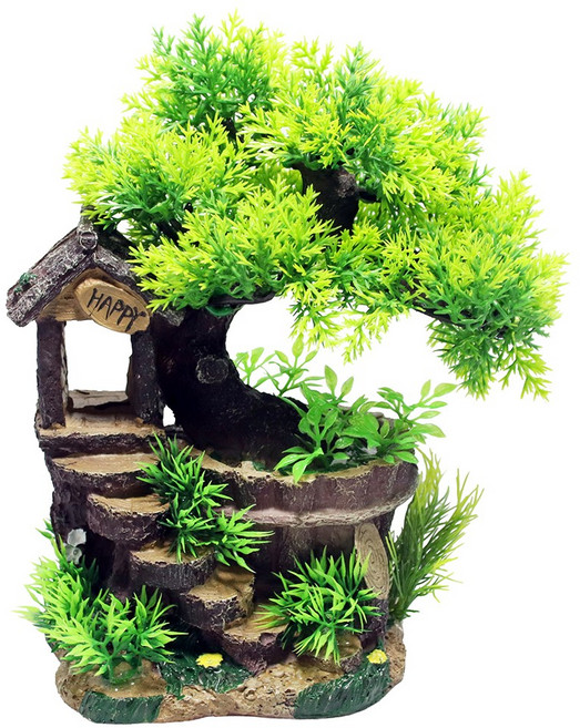 오두막 모형 어항꾸미기 열대어 놀이터 은신처 어항장식, 1개