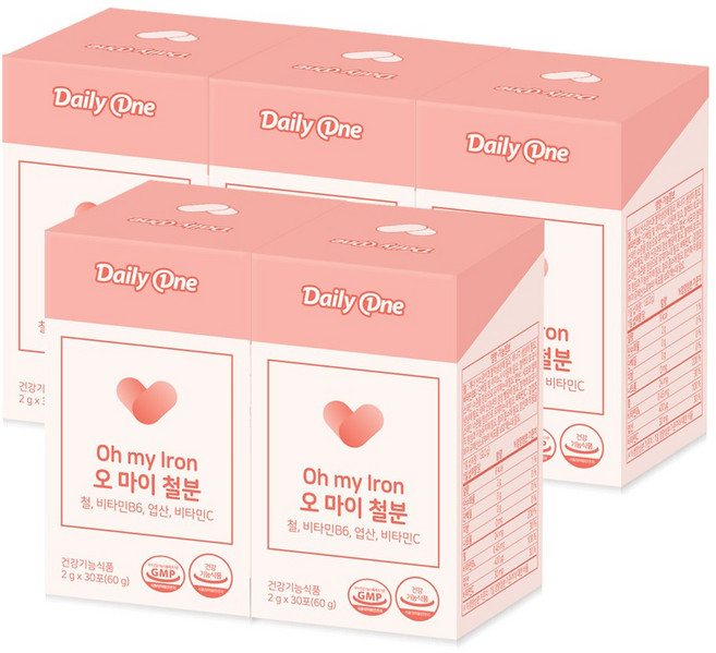 데일리원 오 마이 철분 비헴철 고함량 철분제 임산부 영양제 30포, 2g, 5개