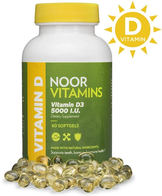 Noor Vitamins 비타민D3 5000IU 60캡슐, 1개, 60정 - 쿠팡