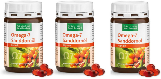 Kräuterhaus Sanct Bernhard Omega-7 沙棘油膠囊, 3個, 100顆