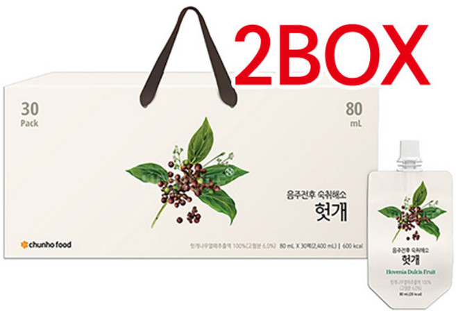 천호엔케어 음주전후 숙취해소 헛개 80mlx30팩 2박스