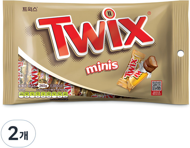 트윅스 미니스 초코바, 260g, 2개
